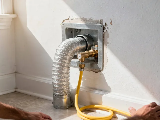 Ladera Ranch Dryer Vent Cleaning certified technician performing specialized gas dryer vent cleaning in Ladera Ranch
